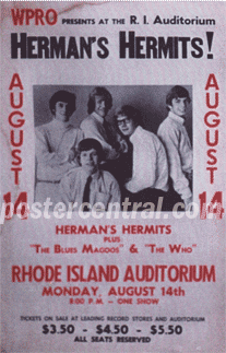 Herman's Hermits, The Who concert poster